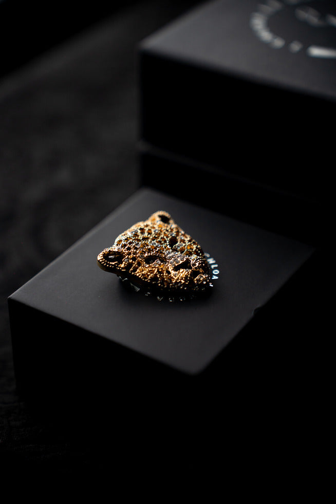 BROCHE TÊTE DE LÉOPARD