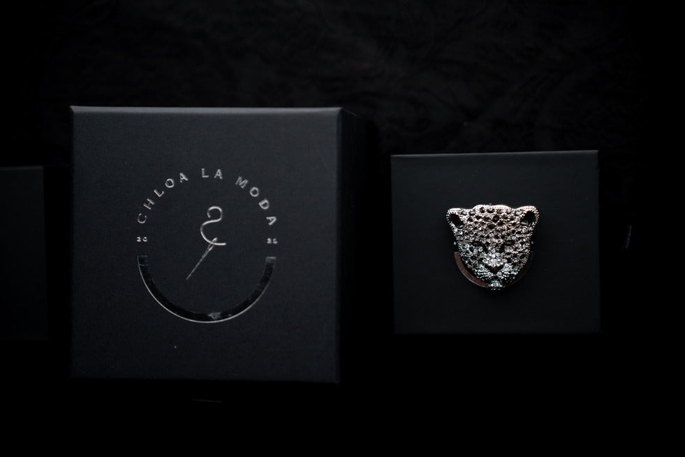 BROCHE TÊTE DE LÉOPARD