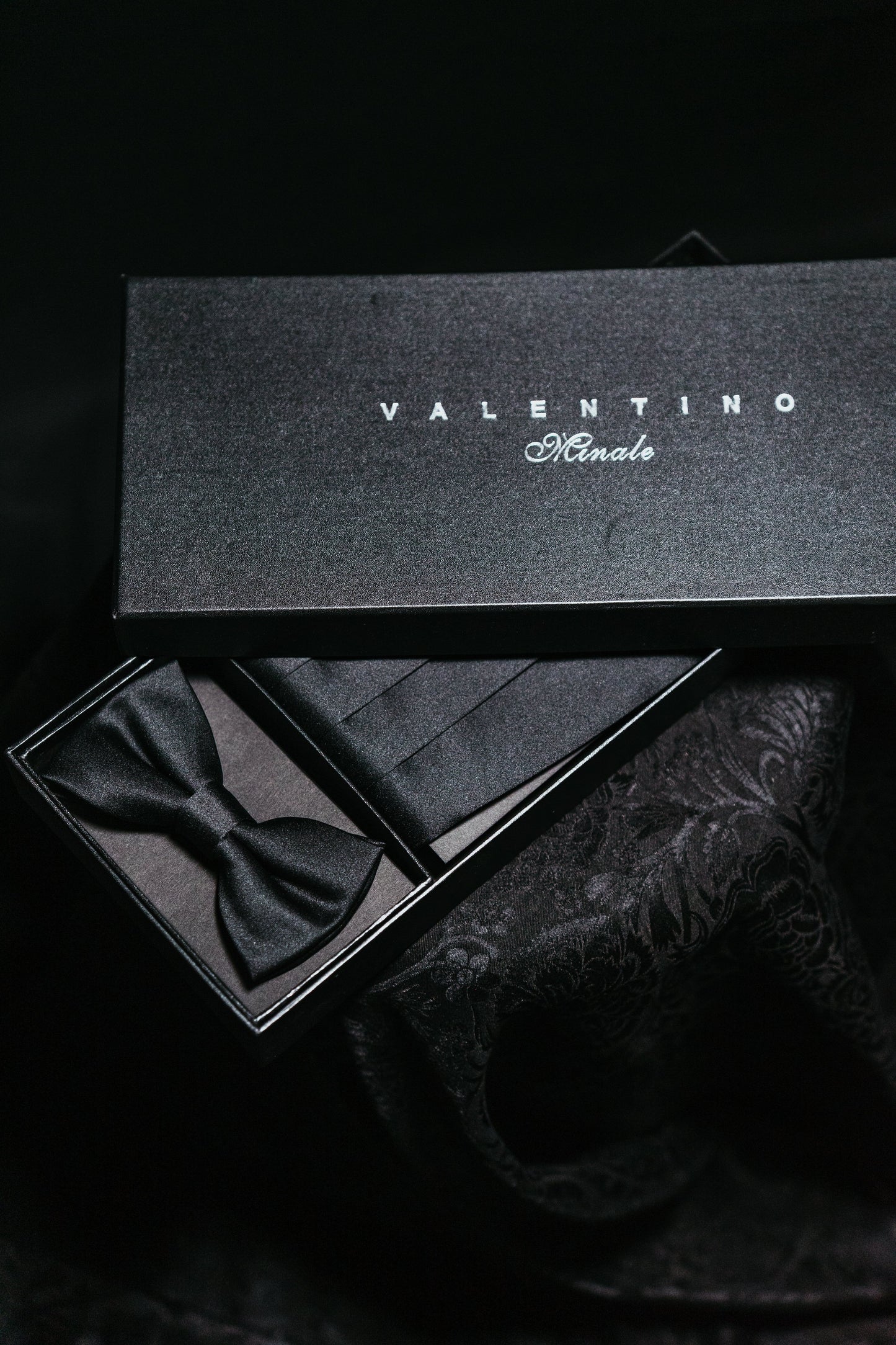 COFFRET CEINTURE DE SMOKING & NŒUD PAPILLON NOIR