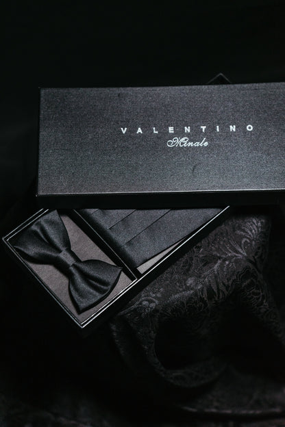 COFFRET CEINTURE DE SMOKING & NŒUD PAPILLON NOIR